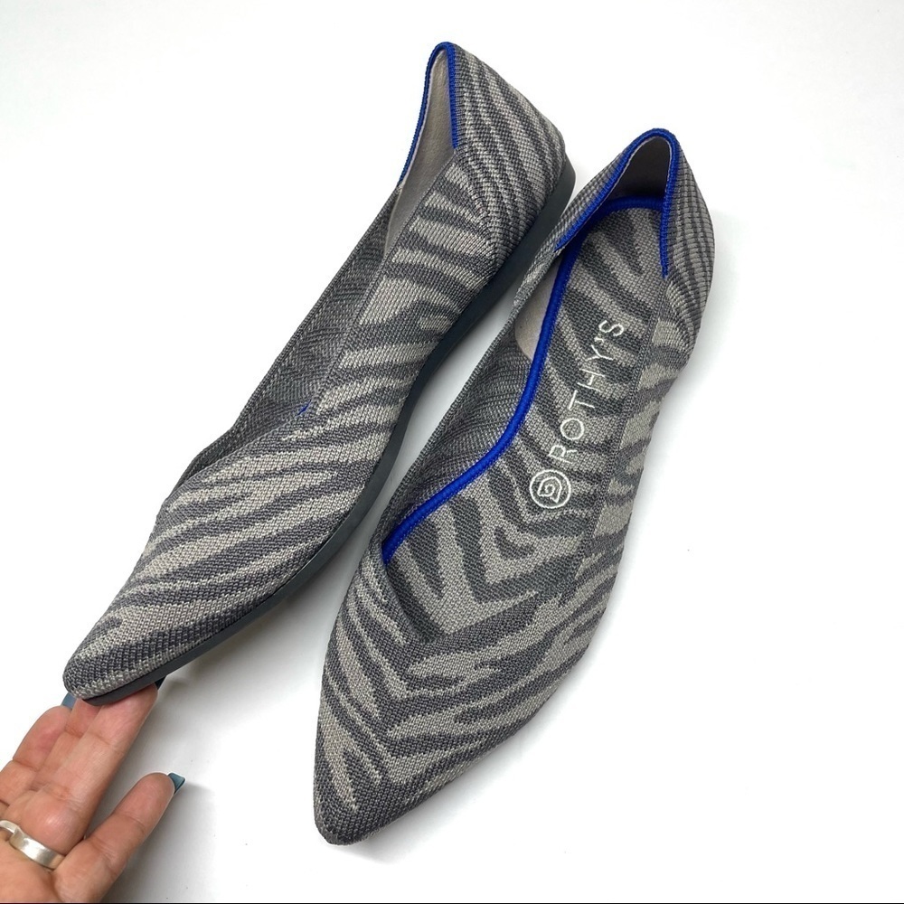 Retired Rothy’s Zebra Print “The Point” Flat Sz 8… - image 4